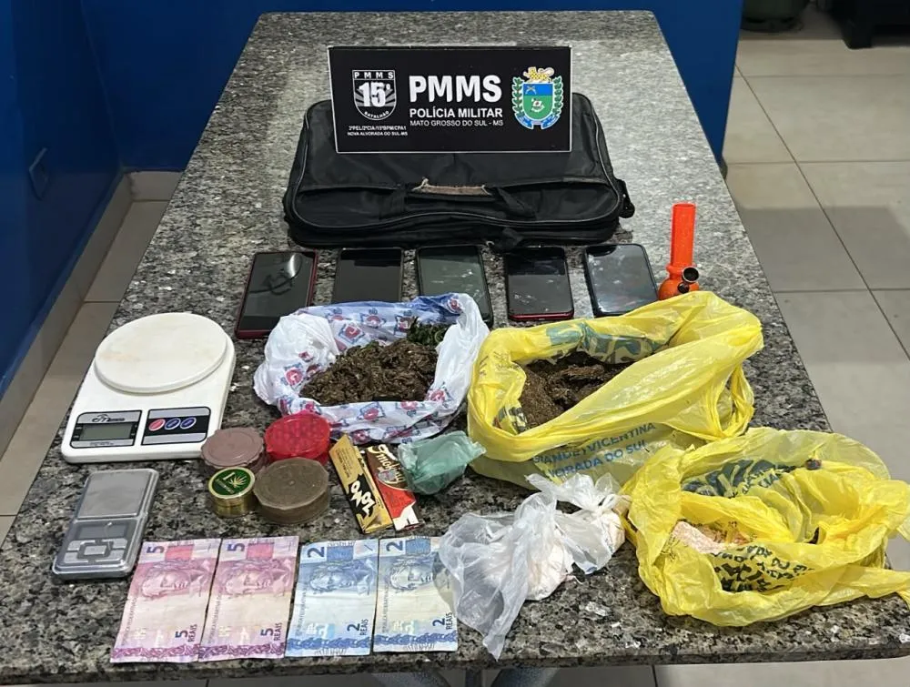 Operação conjunta de forças de segurança de Nova Alvorada do Sul resulta na prisão de 3 suspeitos por tráfico de drogas